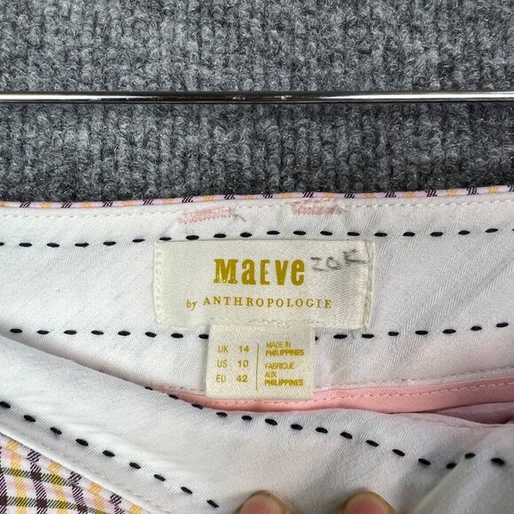 Anthropologie Maeve Pants Women's Size 10 Plaid Multicolor - Picture 9 of 9